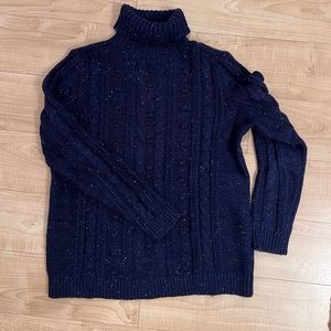 Cable knit turtleneck sweater